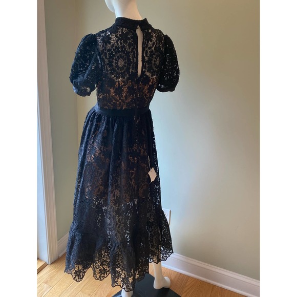 Self-Portrait - Puff-Sleeved Guipure-Lace Dress - Picture 6 of 11